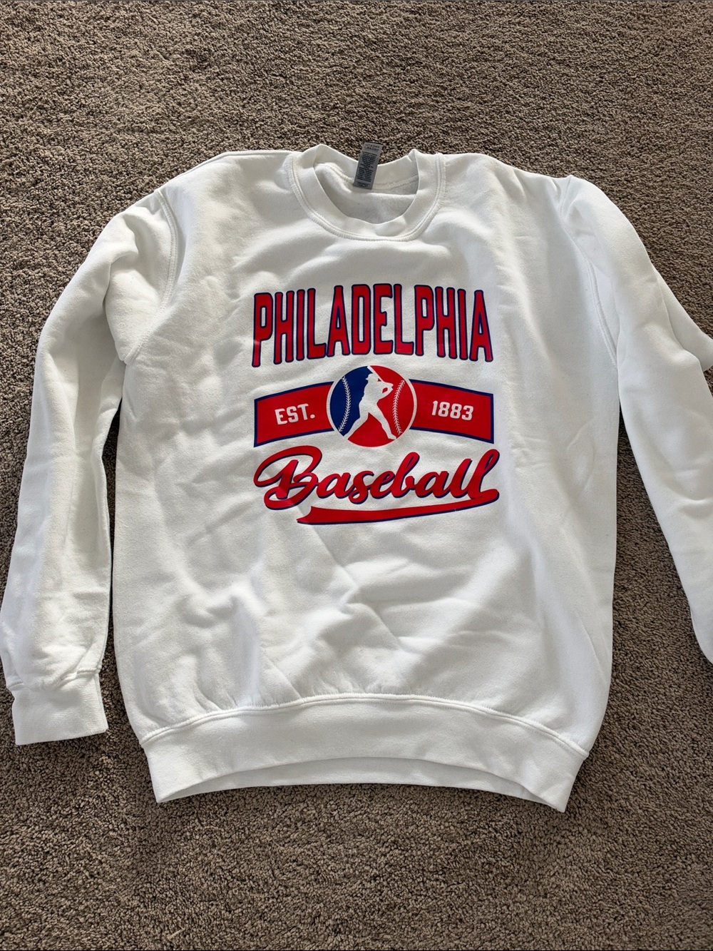 Philadelphia Baseball White Crewneck Sweatshirt